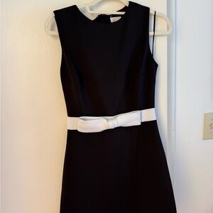 Elegant Black Dress with White Bow